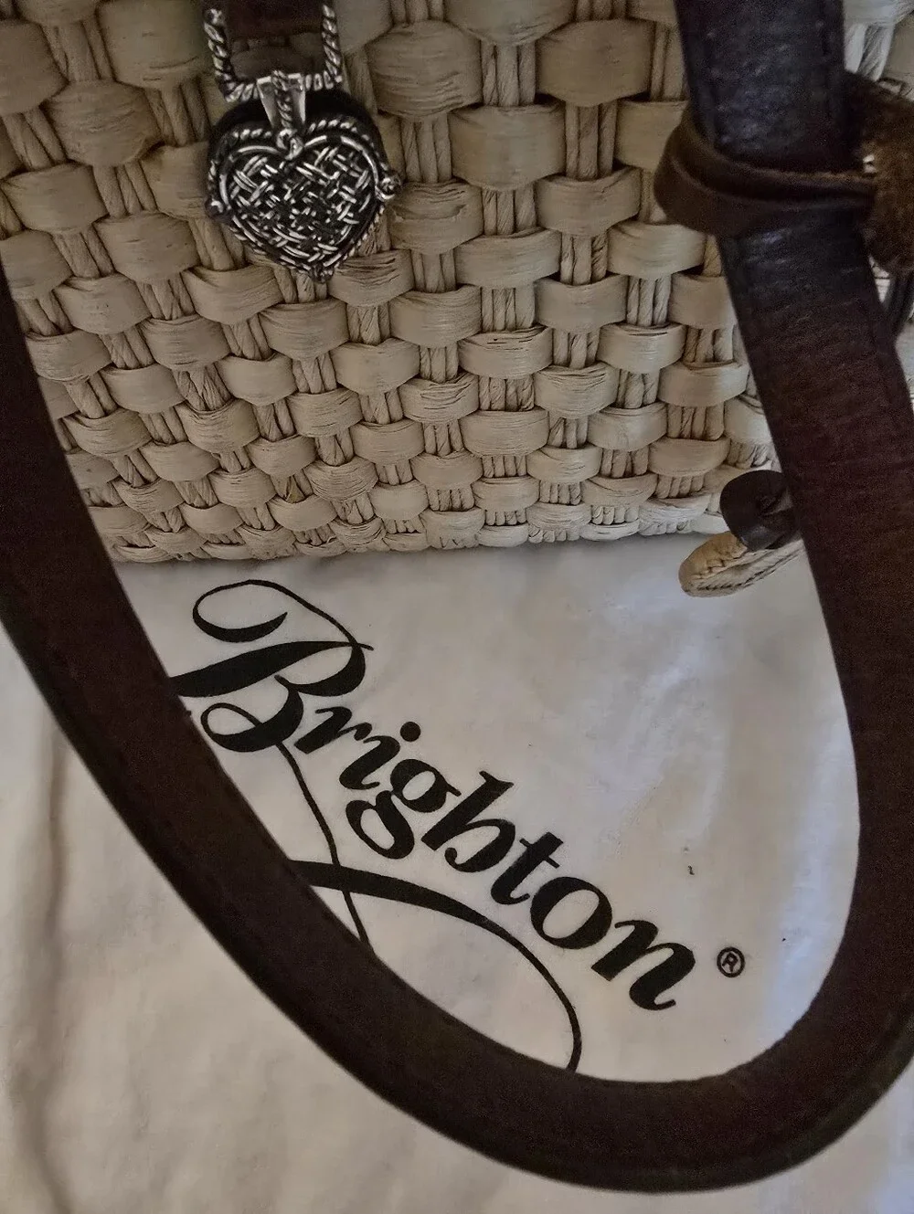 Brighton Heartland Straw Bag W/dust Bag